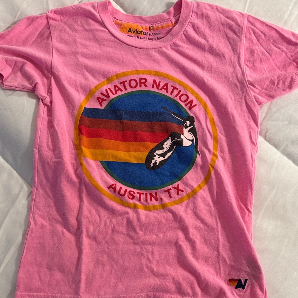 Aviator Nation Kids Pink Graphic Tee